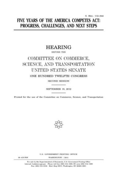 Five years of the America Competes Act: progress, challenges, and next steps