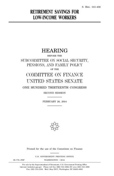 Retirement savings for low-income workers