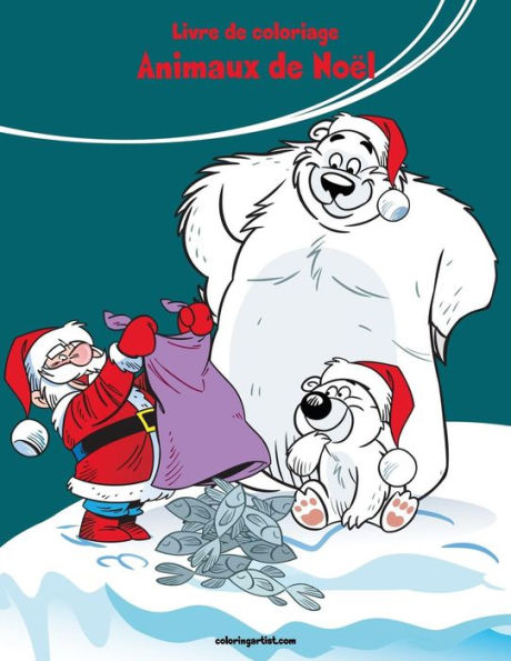 Livre de coloriage Animaux de Noël 1