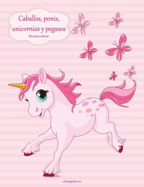 Caballos, ponis, unicornios y pegasos libro para colorear 1