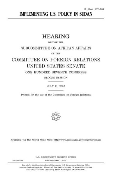 Implementing U.S. policy in Sudan