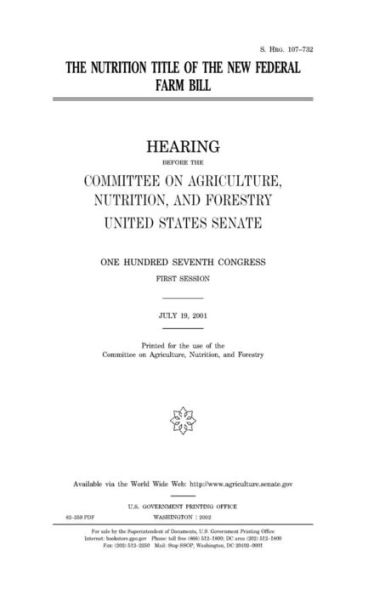 The nutrition title of the new federal farm bill