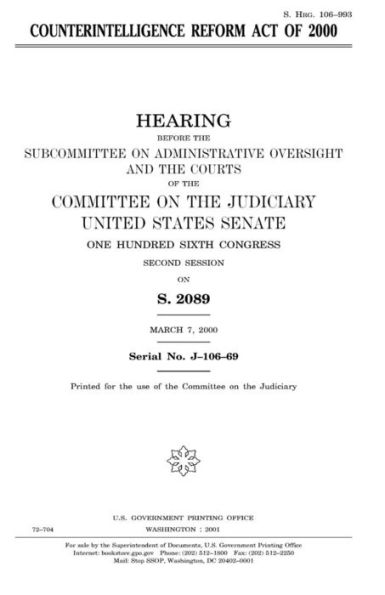 Counterintelligence Reform Act of 2000