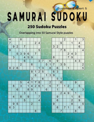 samurai sudoku summer 250 puzzle book overlapping into 50 samurai