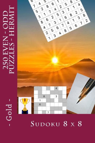 Sudoku 8 x 8 - 250 Even - Odd Puzzles - Hermit - Gold: Excellent level