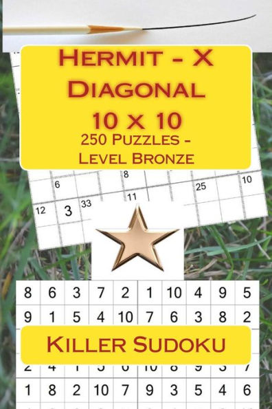 Killer Sudoku - Hermit - X Diagonal - 10 X 10 - 250 Puzzles - Level Bronze: Great Option to Relax