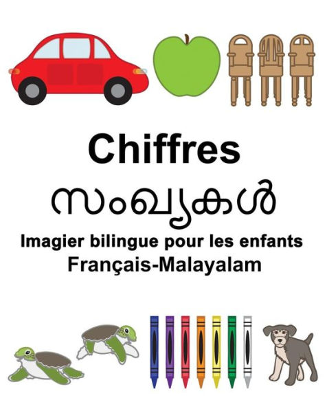 Français-Malayalam Chiffres Imagier bilingue pour les enfants