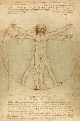 Leonardo da Vinci Notebooks - The Vitruvian Man: 120 Graph Paper / Grid