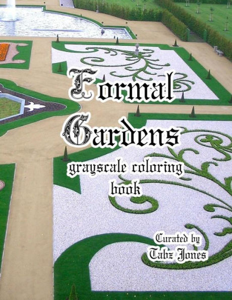 Formal Gardens Grayscale Coloring Book