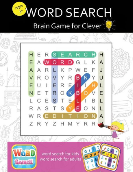 Word Search for Adults: Large Print Word-Finds Puzzle Book,Brain Games for Clever Kids & Adults