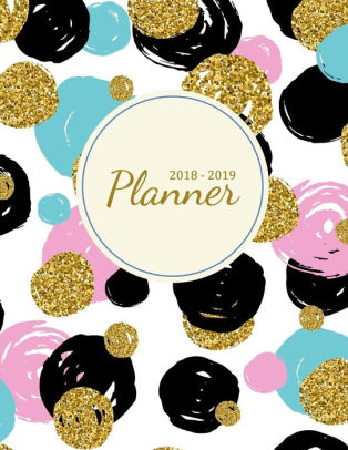 Agenda Schedule Organizer Logbook and Journal Notebook Gold Cover 2018-2019 For Two Year Planner 365 Daily Weekly And Monthly Calendar 2018-2019 Weekly /& Monthly Planner