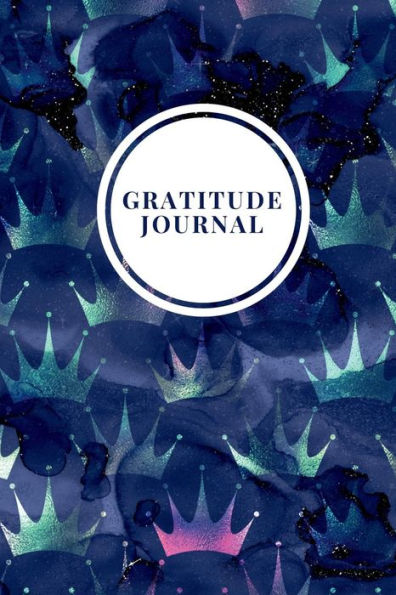 Indigo Gratitude Journal with Pink & Blue Crowns