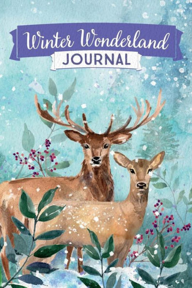 Winter Wonderland Journal: Soft watercolor scene with Deer
