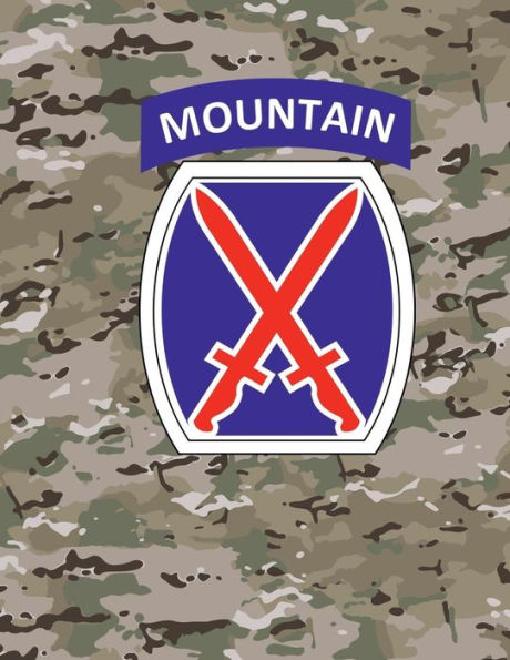 10th Mountain Division 8.5" x 11" 200 page lined notebook