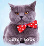 Cat Guest Book for Home, Bed & Bath, Parties - Blue Hard Cover