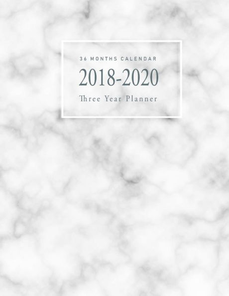 2018-2020 Three Year Planner: Gray Marble Texture 36 Months Calendar Personal Management Record Journal Writing Yearly Goals Monthly Task Checklist Organizer Logbook Appointment Notebook