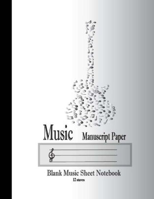 Music Manuscript Paper Blank Music Sheet Notebook 12 Staves Music