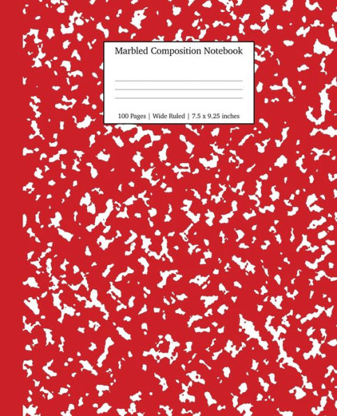 Marbled Composition Notebook: Marble Wide Ruled Paper Subject Book