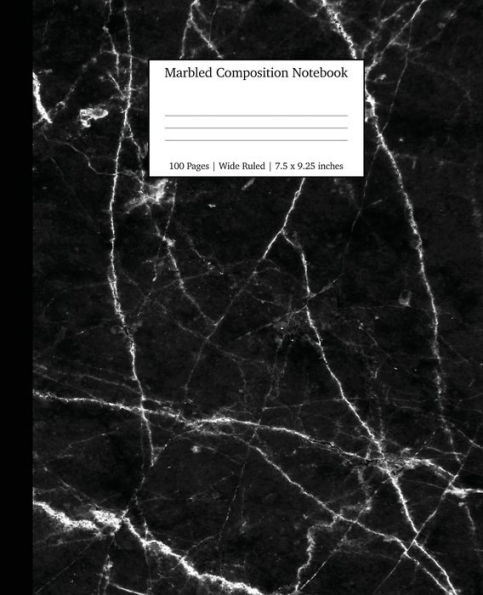 Marbled Composition Notebook: Black Marble Paper Wide Ruled Notebook/Journal Paper