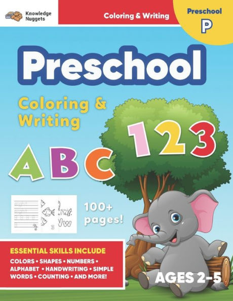 Jumbo ABC's & 123 Preschool Coloring Workbook: Ages 2 and up, Colors, Shapes, Numbers, Letters, Learn to Write the Alphabet (Essential Activity Book for Boys, Girls, Teachers, Kindergarden, Toddlers)