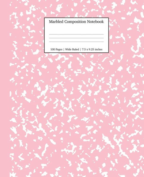 Marbled Composition Notebook: Pink Marble Wide Ruled Paper Subject Book