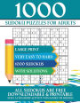 1000 Sudoku Puzzles for Adults: Sudokus Games for Adults, Very Easy to Hard Levels with Solutions, Large Sudoku Book for Adults with Downloadable Copies