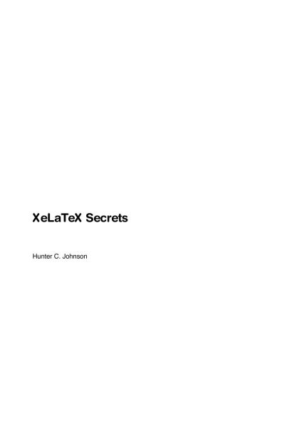 XeLaTeX Secrets