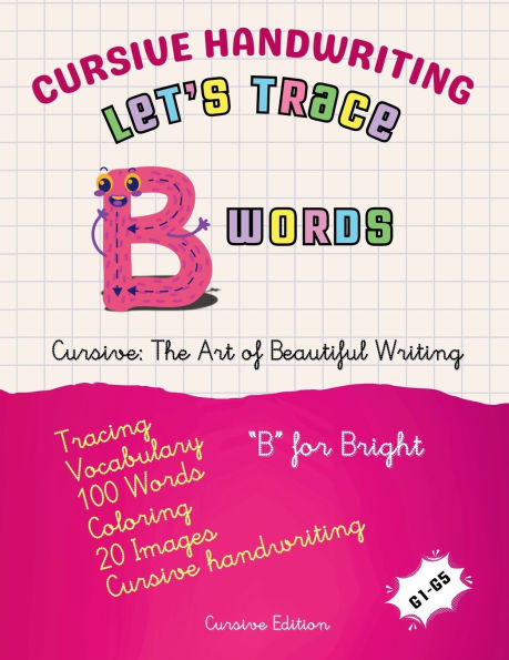 Cursive Handwriting: Let's Trace B Words