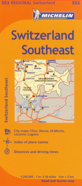 Michelin Switzerland: Southeast Map 553