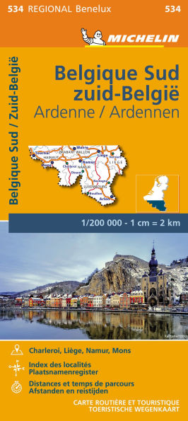 Michelin Map Belgium: South, Ardenne 534