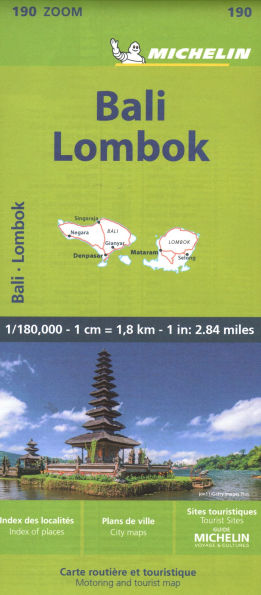 Michelin Bali: Lombok Road and Tourist ZOOM Map 190