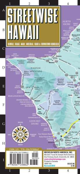 Streetwise Hawaii Map: Laminated Hawaii, Kauai, Maui, Molokai, Oahu & Downtown Honolulu