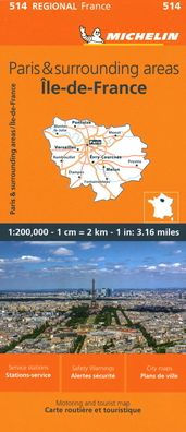 France: Paris and Surrounding Areas Map 514