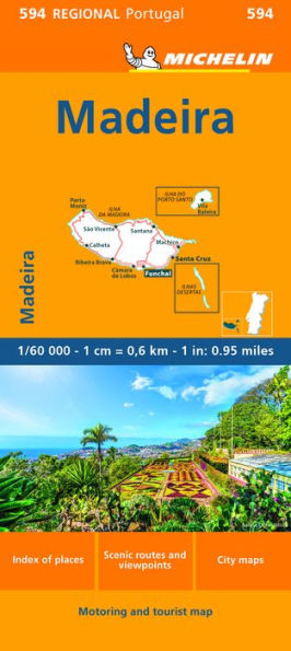 Michelin Portugal, Madeira Road and Tourist Map 594