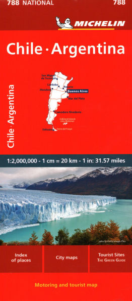 Michelin Chile Argentina Motoring and Tourist Map No. 788