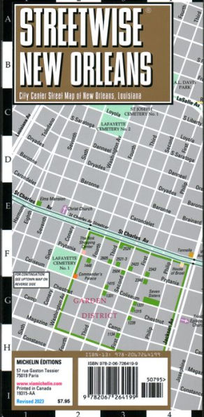 Streetwise New Orleans Map- Laminated City Center Street Map of New Orleans, Louisiana