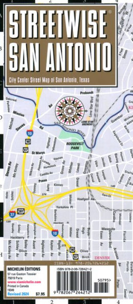 Streetwise San Antonio Map - Laminated City Center Map of San Antonio, Texas