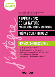 Title: Expériences de la nature - Manuel Prépas scientifiques Français-Philosophie - 2025-2026, Author: France Farago