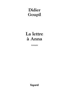 La lettre ï¿½ Anna