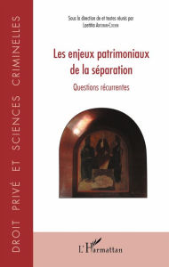 Title: Les enjeux patrimoniaux de la séparation: Questions récurrentes, Author: Laetitia Antonini-Cochin