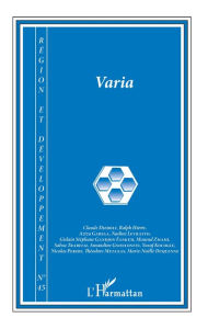 Title: Varia (Région et développement 45), Author: Editions L'Harmattan