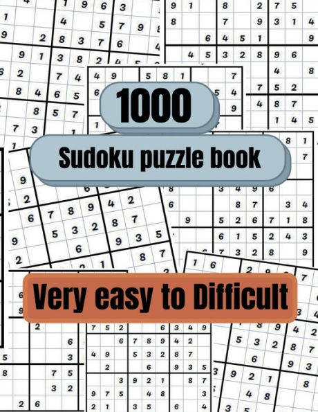 1000 Sudoku Puzzles very Easy to Difficult: Sudoku puzzle book for adults, Sudoku Book