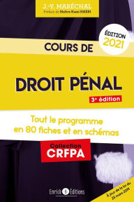 Title: Cours de droit pénal 2021: Tout le programmes en fiches et en schémas, Author: Jean-Yves Maréchal