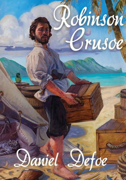 Robinson Crusoe: A novel by Daniel Defoe about a castaway who spends 28 years on a remote tropical desert island encountering cannibals, captives, and mutineers before being rescued