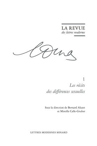 La Revue des lettres modernes: Les recits des differences sexuelles