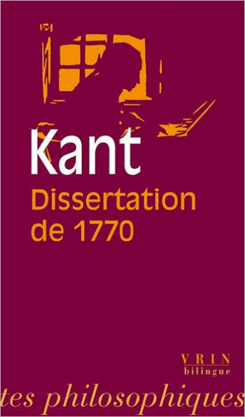 Emmanuel Kant: La dissertation de 1770