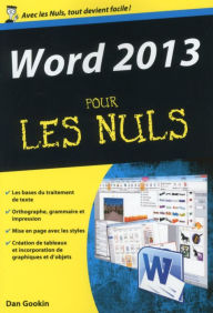 Title: Word 2013 Pour les Nuls, Author: Dan Gookin