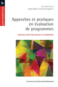 Title: Approches et pratiques en évaluation de programmes, Author: Valéry Ridde