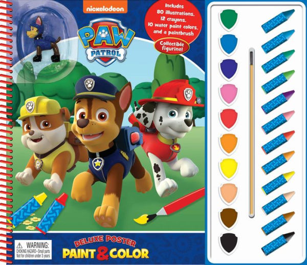 PAW PATROL POSTER PAINT & COLOR w FIGURINE