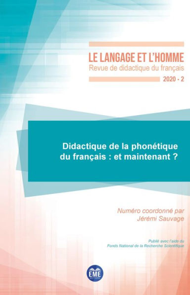 Didactique de la phonétique du français : et maintenant ?: 2020 - 55.2